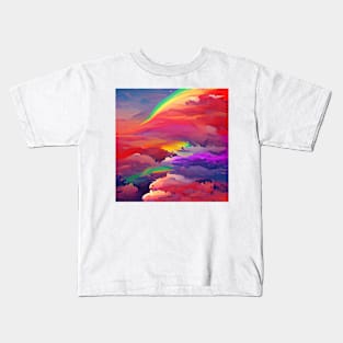 Aesthetic Rainbow Sky Kids T-Shirt